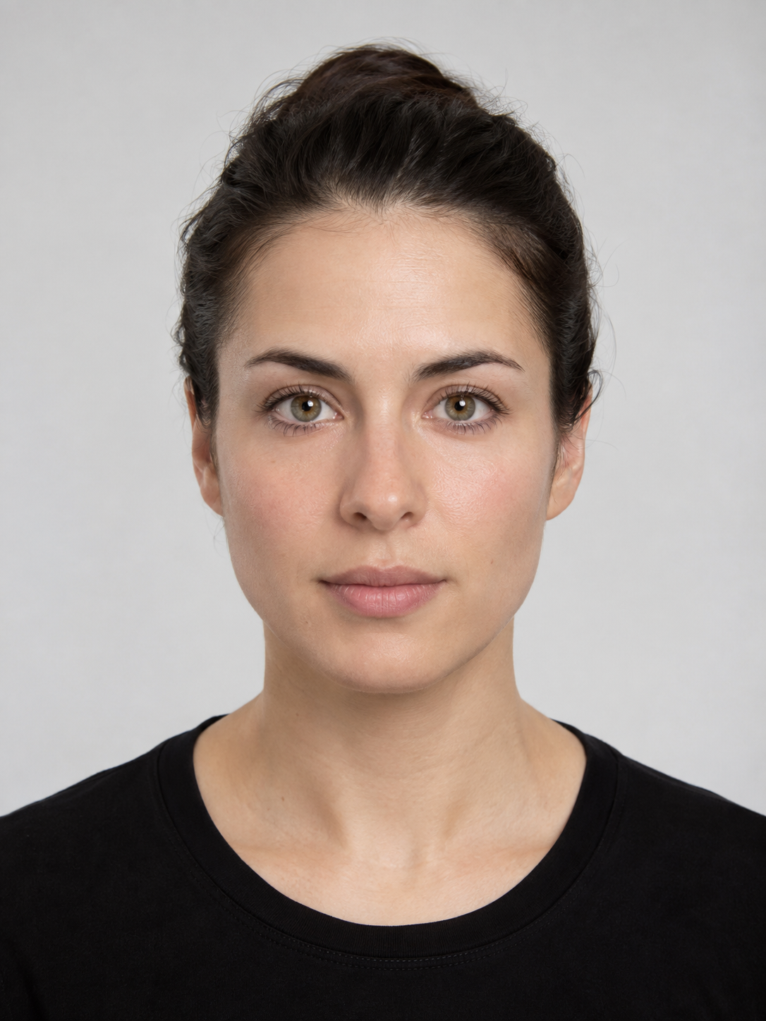 Fictional portrait with facial measurement illustration